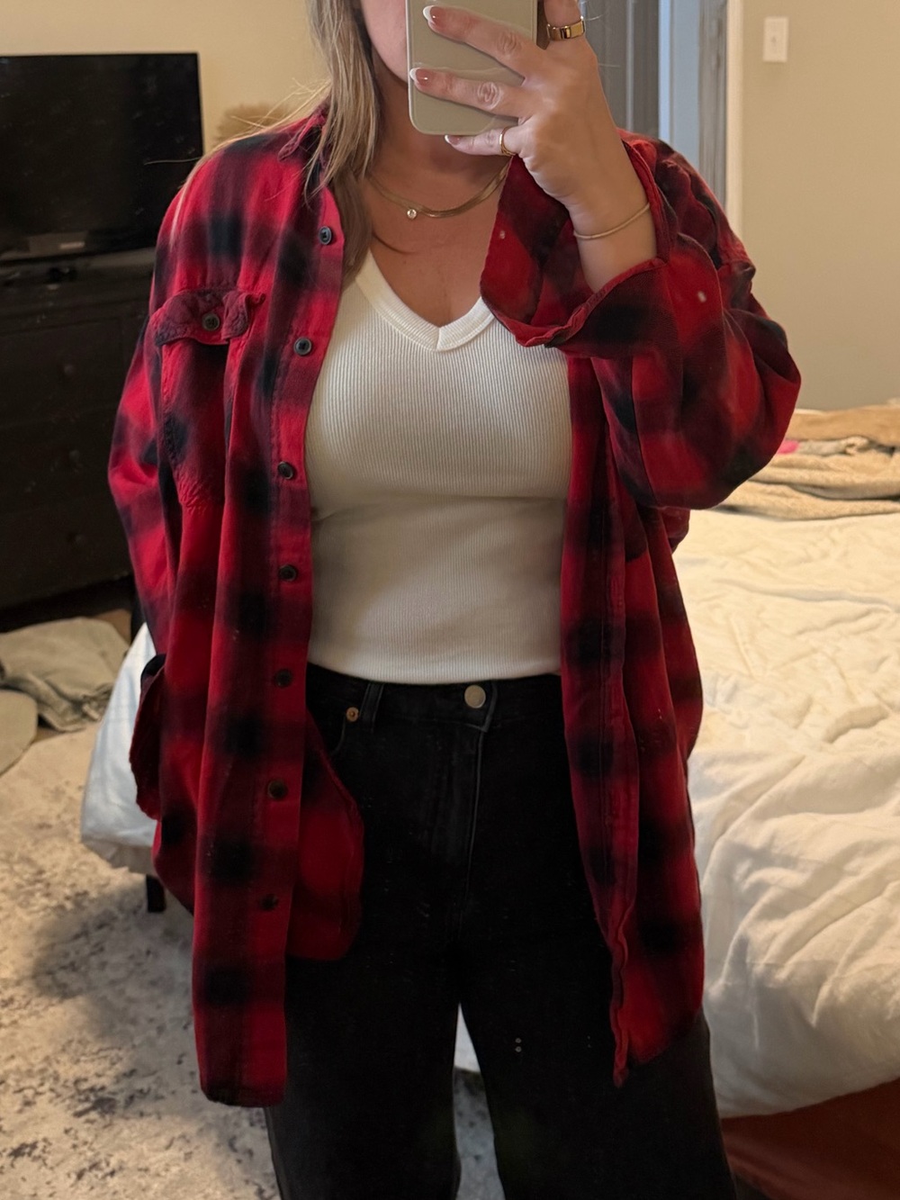 Mossimo Supply Co. Red and Black Buffalo Plaid Button-Down Shirt